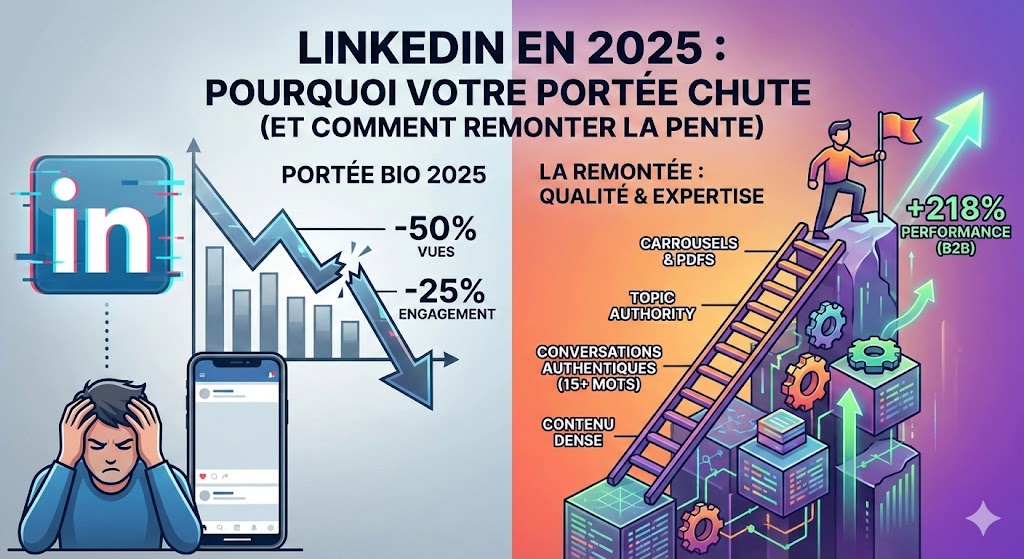 LinkedIn en 2025 : Pourquoi votre portée chute (et comment remonter la pente)